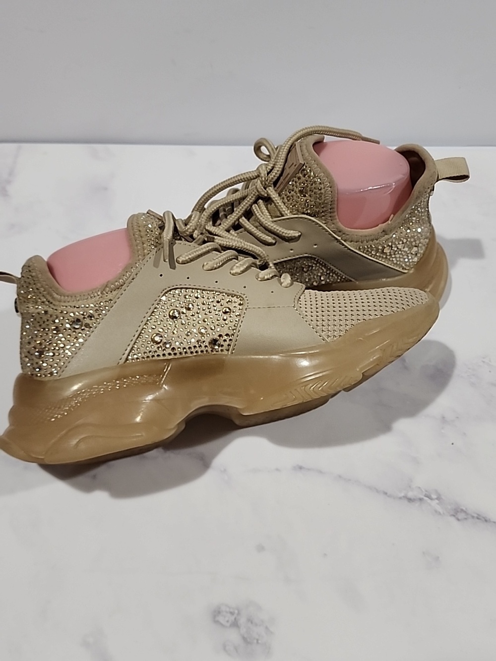 Steve Madde Maxima Rhinestone Tan Shoes - Picture 5 of 7